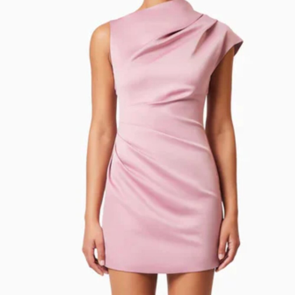 Rose Asymmetrical Mini Dress In Pink By Elliatt Small NWOT